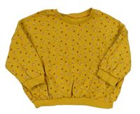 Okrová kytičkovaná oversized mikina Matalan 