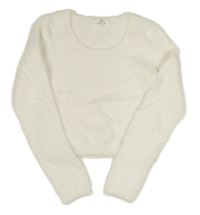 Smetanový chlupatý crop svetr H&M