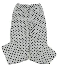 Bílé puntíkaté lehké tepláky 