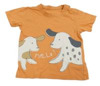 Oranžové tričko s pejsky M&S