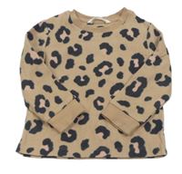 Béžovo-tmavošedé vzorované fleecové triko M&S