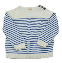 Bílo-modrý pruhovaný svetr 