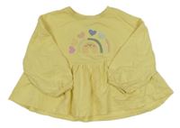 Žlutá mikina s duhou a srdíčky Next