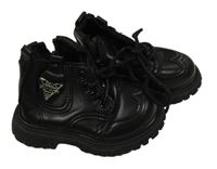 Černé koženkové kotníkové boty Louis Vuiton vel.22