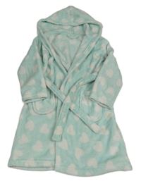 Světlezelený chlupatý župan se srdíčky a kapucí George 