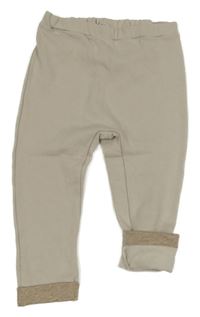 Béžové zateplené baggy tepláky H&M