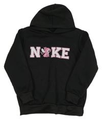 Černá mikina s nápisem, Angelou a kapucí Nike