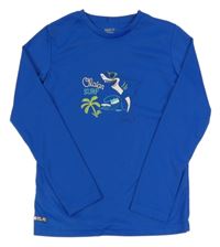 Modré UV triko se žralokem 