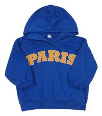 Modrá mikina s nápisem a kapucí H&M