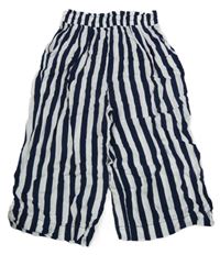 Tmavomodro-bílé pruhované culottes kalhoty Y.F.K.