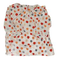 Bílo-červená puntíkatá halenka Vertbaudet