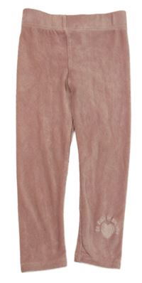 Světlerůžové sametové žebrované legíny se srdíčkem Pep&Co