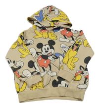 Béžová mikina s Mickeym a kapucí Disney