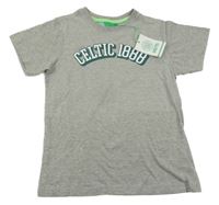 Nové - Šedé fotbalové tričko s nápisem - Celtic 
