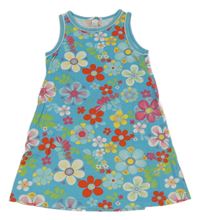 Světlemodro-barevné květované bavlněné šaty H&M