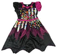 Kostým - Černo-barevné saténové šaty George 