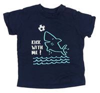 Tmavomdoré tričko se žralokem Topolino