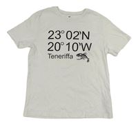 Bílé tričko s nápisem a rybičkou H&M
