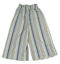 Barevné pruhované culottes kalhoty 