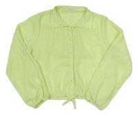 Citronová crop šifonová halenka H&M