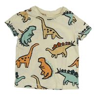 Smetanové tričko s dinosaury George 