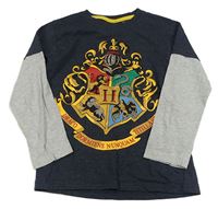 Tmavošedo-šedé triko Harry Potter 