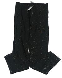 Černé legíny se zlatými třpytkami Primark