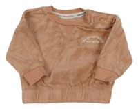 Starorůžová sametová mikina s nápisem Primark