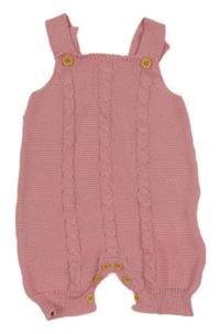 Světlerůžový pletený kraťasový overal Shein