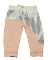 Světlerůžovo-pruhovano-smetanové tepláky M&S