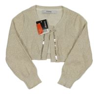 Nové - Béžovo-zlaté svetrové bolerko s flitry George 