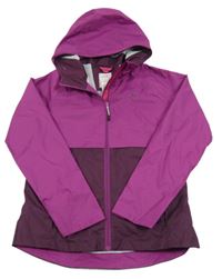 Růžovo-švestková funkční šusťáková jarní bunda s kapucí Decathlon