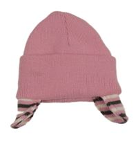 Světlerůžová pletená ušanka 