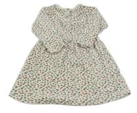 Bílo-šedo-červené vzorované pletené šaty M&S