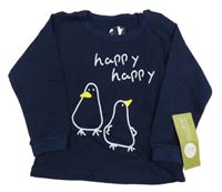 Nové - Tmavomodré triko s tučňáky 