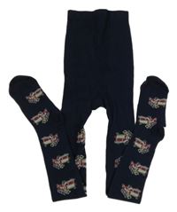 Tmavomodré punčocháče s hasiči L&D