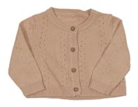 Starorůžový propínací děrovaný svetr George