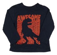 Tmavomodré triko s dinosaurem Primark