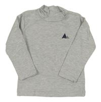 Šedé melírované triko s rolákem a potiskem Lupilu