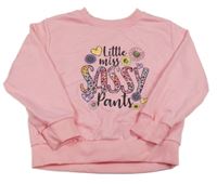 Světlerůžová mikina s nápisem 