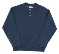 Tmavomodrý svetr s knoflíčky MNG 