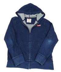 Tmavomodrá propínací mikina s logem a kapucí Levi´s