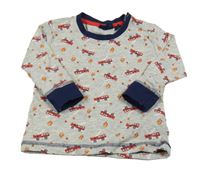 Šedo-tmavomodré triko s hasiči Impidimpi