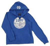 Modrá propínací mikina s nápisem a kapucí Nukutavake