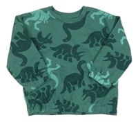 Tmavozelená mikina s dinosaury Primark