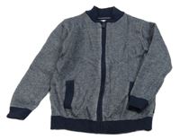 Tmavomodro-bílá melírovaná propínací mikina Okaidi