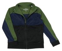 Černo-olivovo-tmavomodrá propínací sportovní mikina M&S