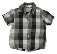 Šedo-černo-bílá kostkovaná košile C&A