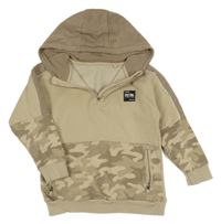 Béžovo-hnědá mikina s kapucí George 