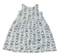 Smetanovo-modré bavlněné šaty s motýlky H&M